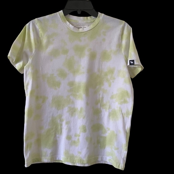 ABERCROMBIE & FITCH BOYS TSHIRT PATTERN PRINT LIME GREEN & WHITE 15/16 NWOT - Picture 6 of 15